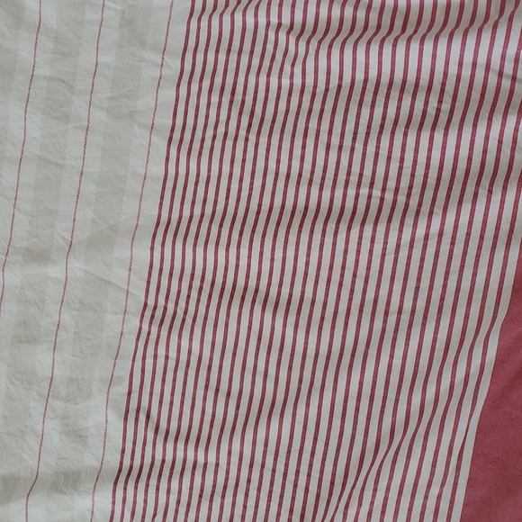 Pottery Barn Teen Harbor Stripe Duvet Cover & Sham- red & Cream - Picture 2 of 8